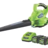 Greenworks GWGD40BVK2X 40V 2 X 2.0Ah Li-Ion Brushless Cordless Blower Vac -Garden Tools 272KT P