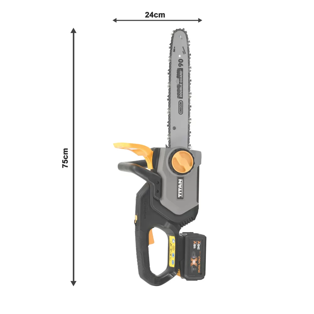Titan TTT933CHN 36V 1 X 4.0Ah Li-Ion TXP Brushless Cordless 30cm Chainsaw 9 Titan TTT933CHN 36V 1 X 4.0Ah Li-Ion TXP Brushless Cordless 30cm Chainsaw - Image 7